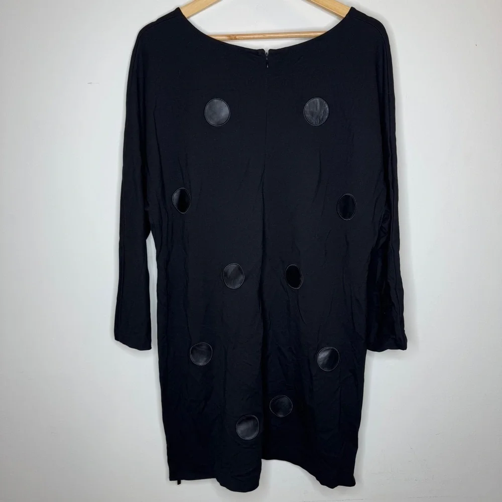 Joan Vass Black Dress with Polka Dot Accents - Picture 3 of 6